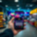 Android device displaying lottery purchase application