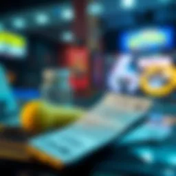 Illustration of lottery tickets and an Android phone