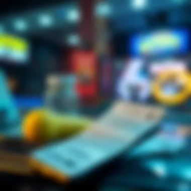 Illustration of lottery tickets and an Android phone