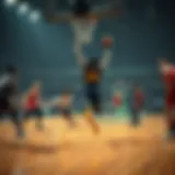A historic basketball game showcasing the evolution of play styles.