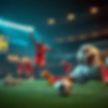 Diverse features of various betting sites illustrated creatively