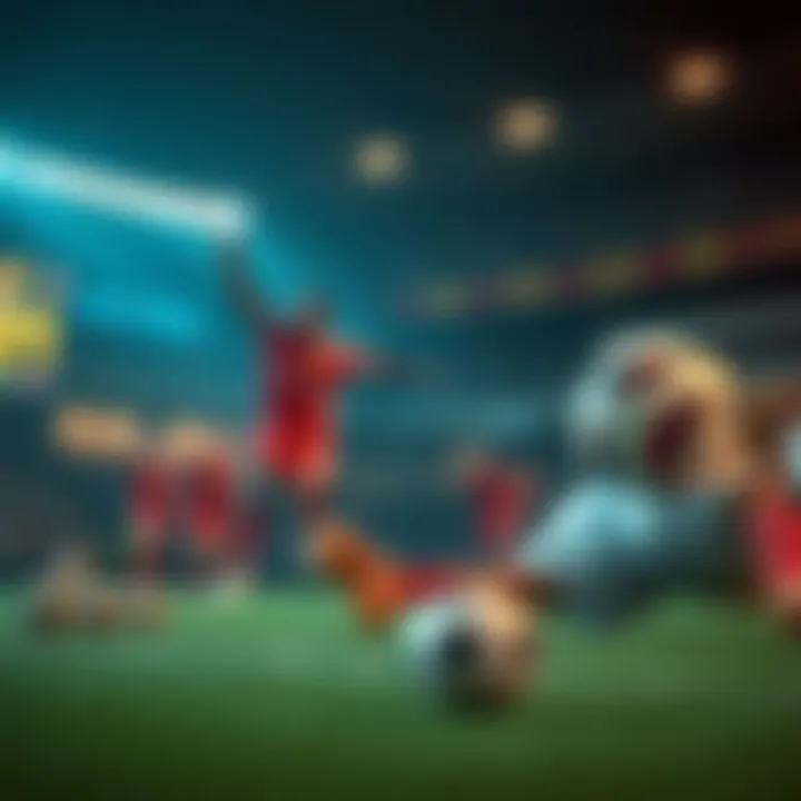 Diverse features of various betting sites illustrated creatively