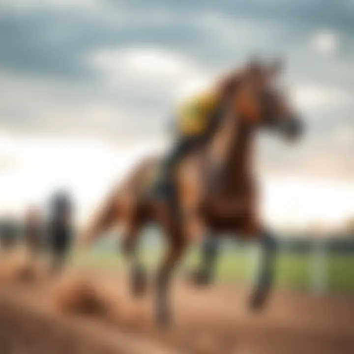 A majestic thoroughbred horse racing with speed and grace