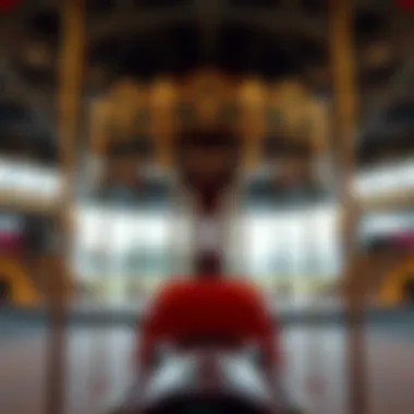 A detailed view of a horse-riding apparatus showcasing its intricate design.