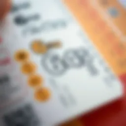 A detailed view of the Lotto 6/45 ticket showcasing the unique design and features.