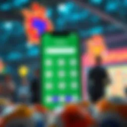 Interactive lottery app interface showcasing user-friendly design