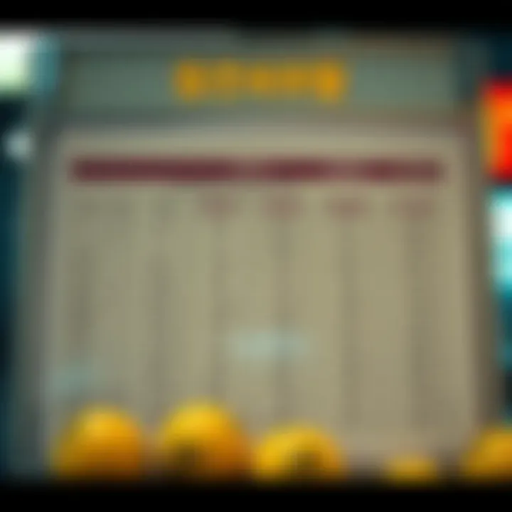 Comparison chart of past lottery data