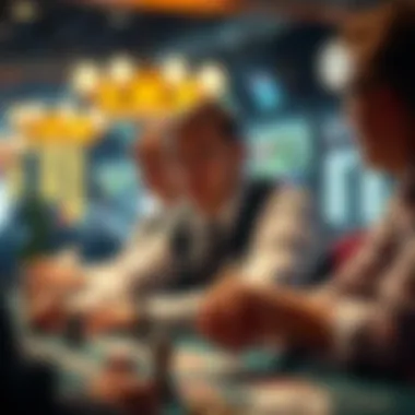 A thematic representation of gambling strategies in a captivating setting