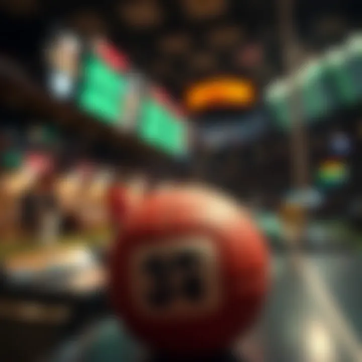 Conceptual representation of lottery and sports betting intertwined