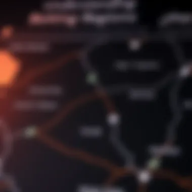 Geographical map highlighting different betting regions