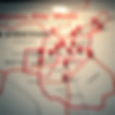 A map highlighting strategic lottery selling locations