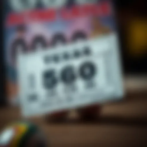 Texas Lottery ticket with numbers