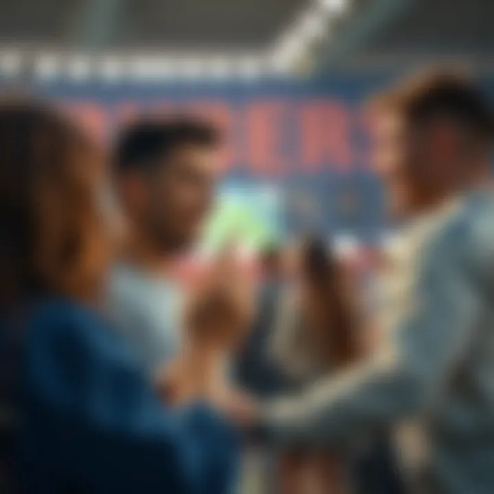 Illustration showcasing user interaction within a betting community