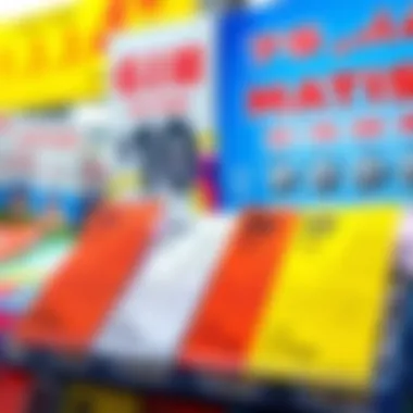 A vibrant lottery ticket display with various options