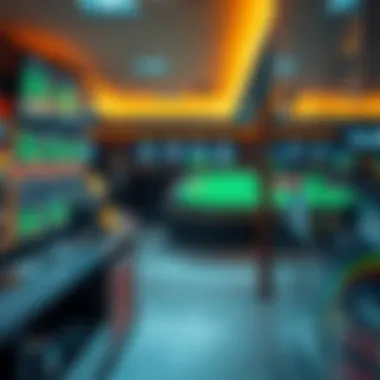 A modern betting shop showcasing various betting options