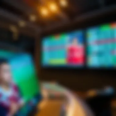 A close-up of sports betting screens with live updates