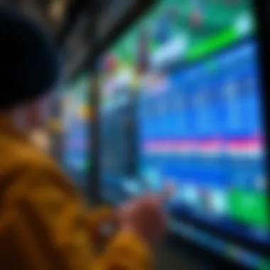 Interactive Betting Platforms in Virtual Horse Racing User engaging with a virtual betting interface