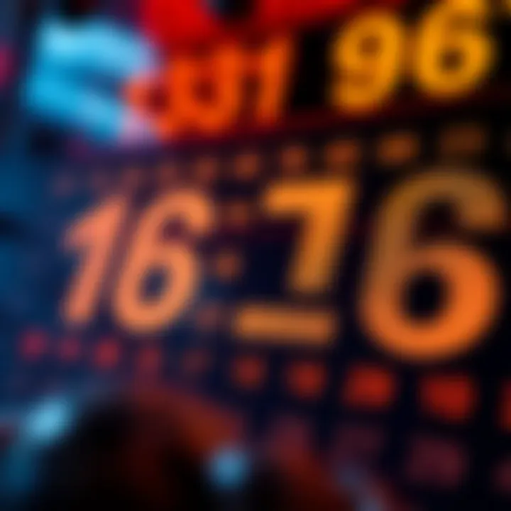 Visual representation of winning number patterns